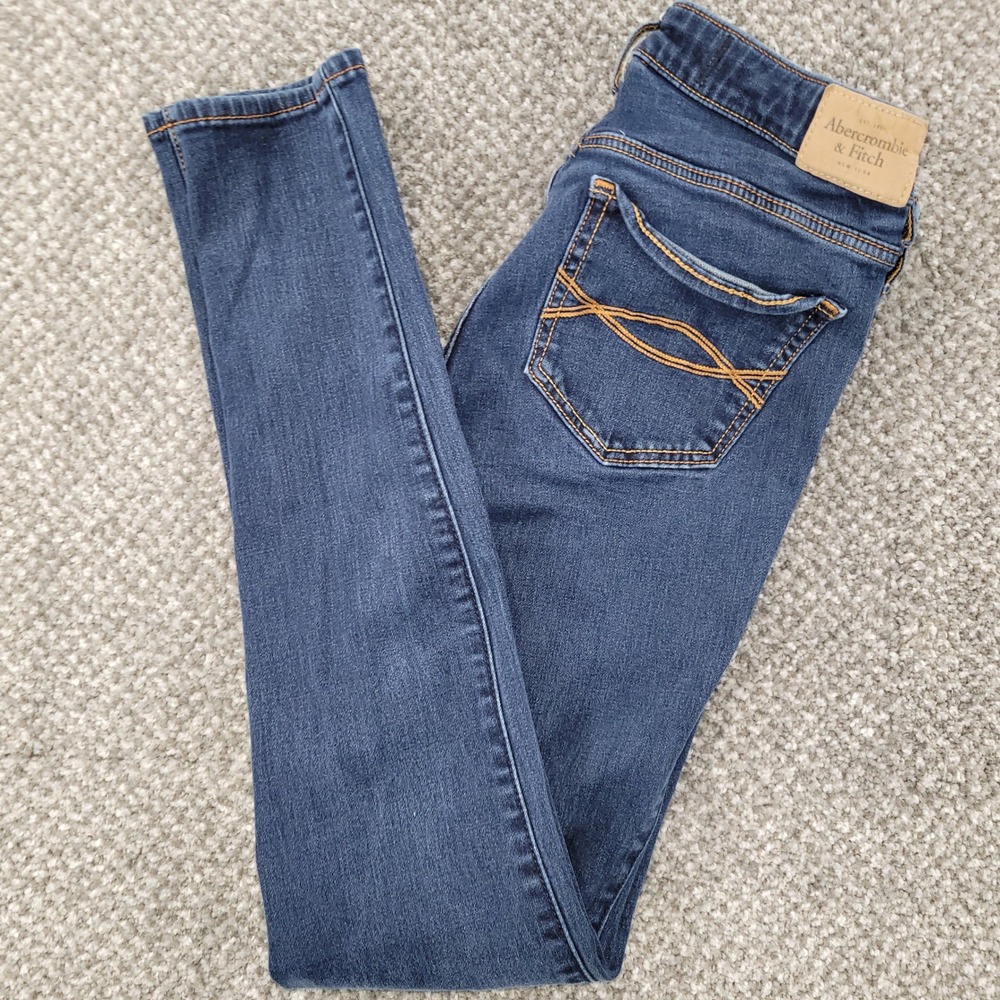 Abercrombie & Fitch Dark Wash Mid Rise Skinny Jeggings Jeans 6R W28 L29